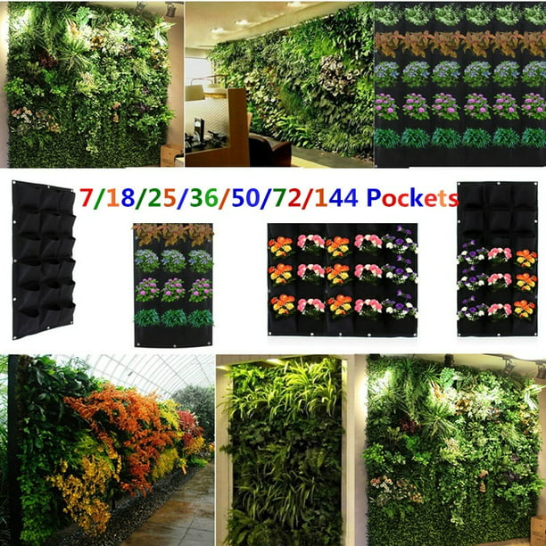 36Pockets Hanging Green Grow Bag Planter Vertical Garden Vegetable Living Garden Bag Planter Growing Bags Flowers Supply